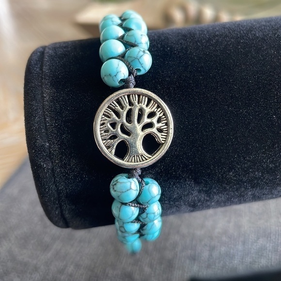 TREE Of Life Turquoise Adjustable Bracelet - Picture 2 of 3